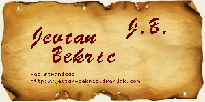 Jevtan Bekrić vizit kartica